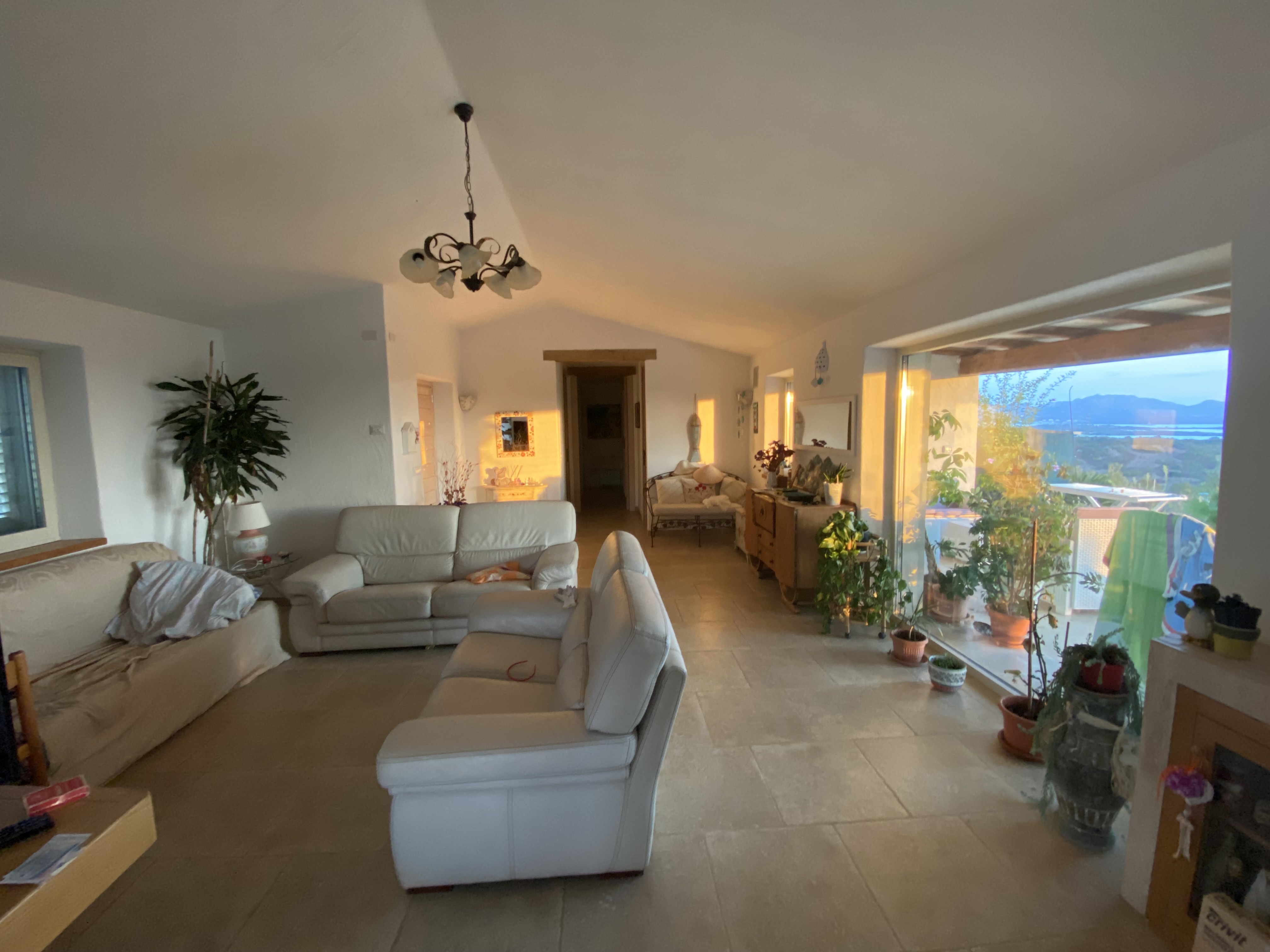 Belvedere interior looking toward the terrace and sea