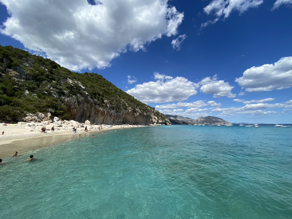 Wide beach and clear water at Cala Luna