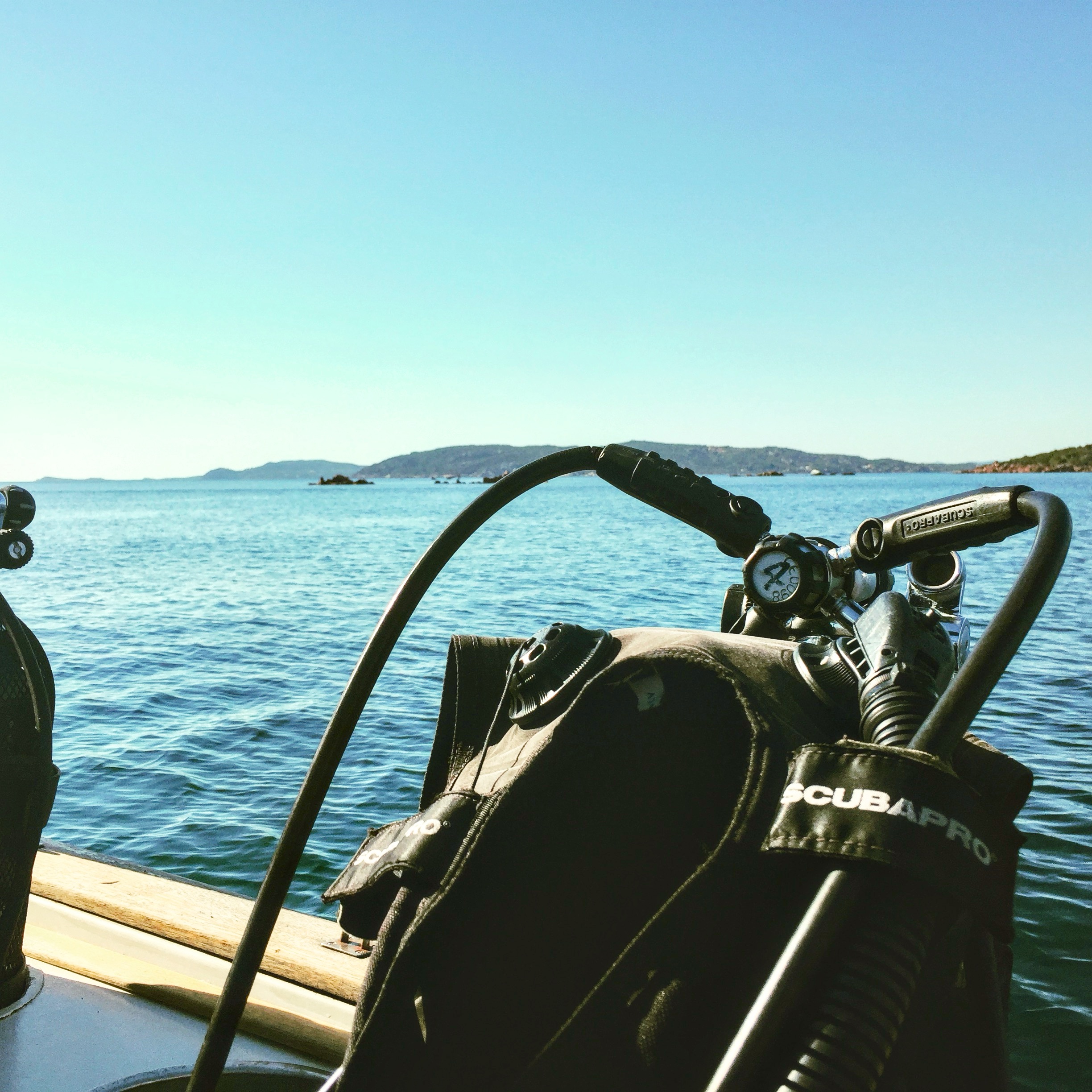Diving in clear Sardinian water