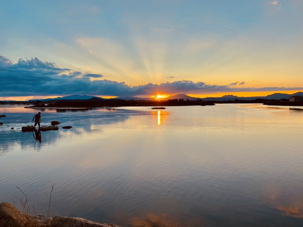 Lagoon water and sunset light at Marina Maria