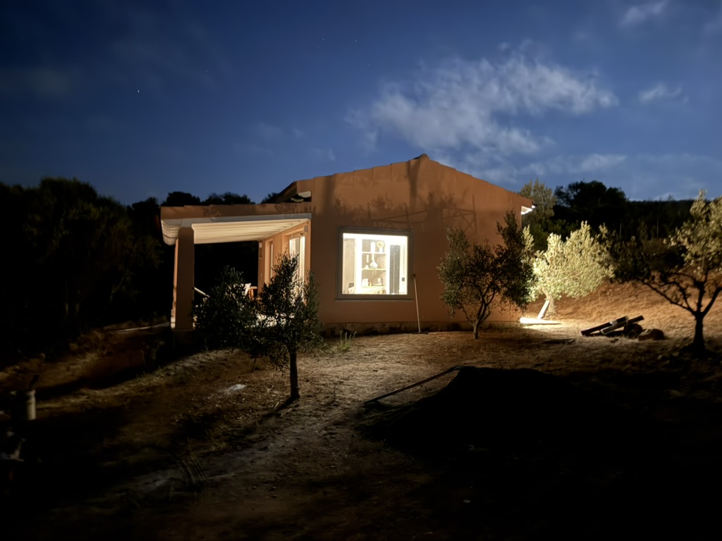 Ulivo exterior among olive trees at night